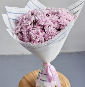 Хризантемы кустовые розовые 9 веток 