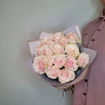 Розы розовые 15 штук